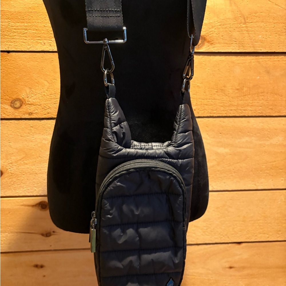 Stylish Black Quilted Belt Bag